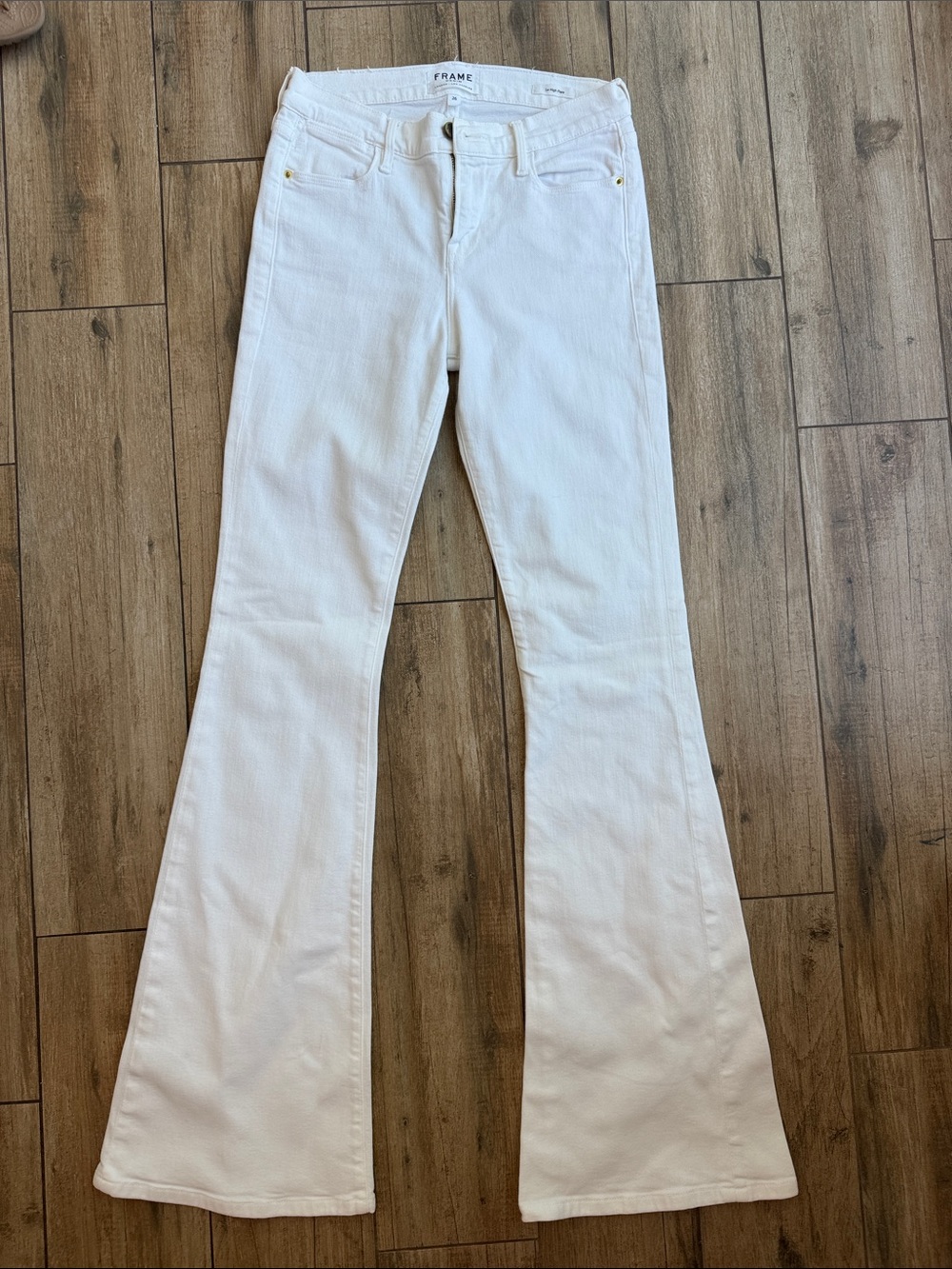 Frame Denim White High-Rise Women's Jeans — Clean White Denim